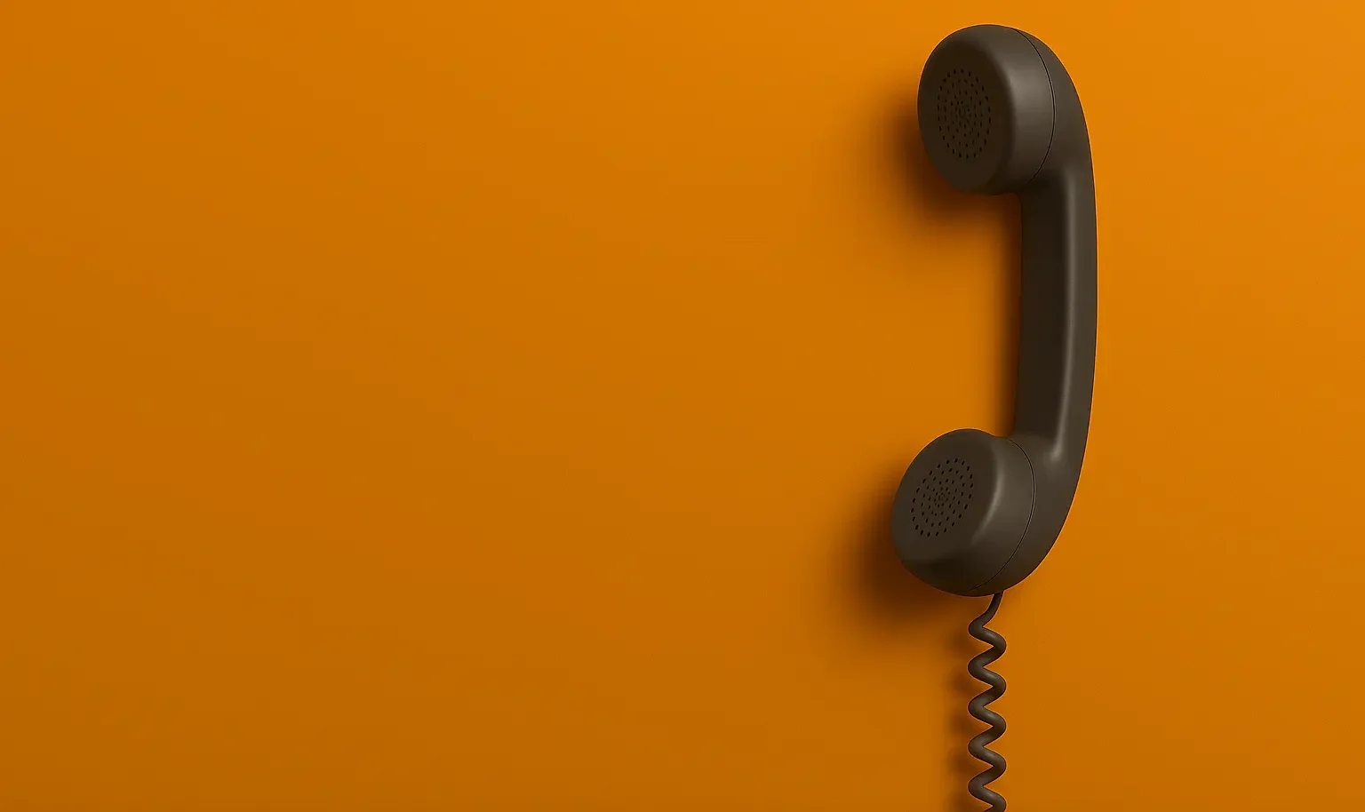 Telefónico gris sobre fondo naranja, simbolizando el contacto con PROTOP